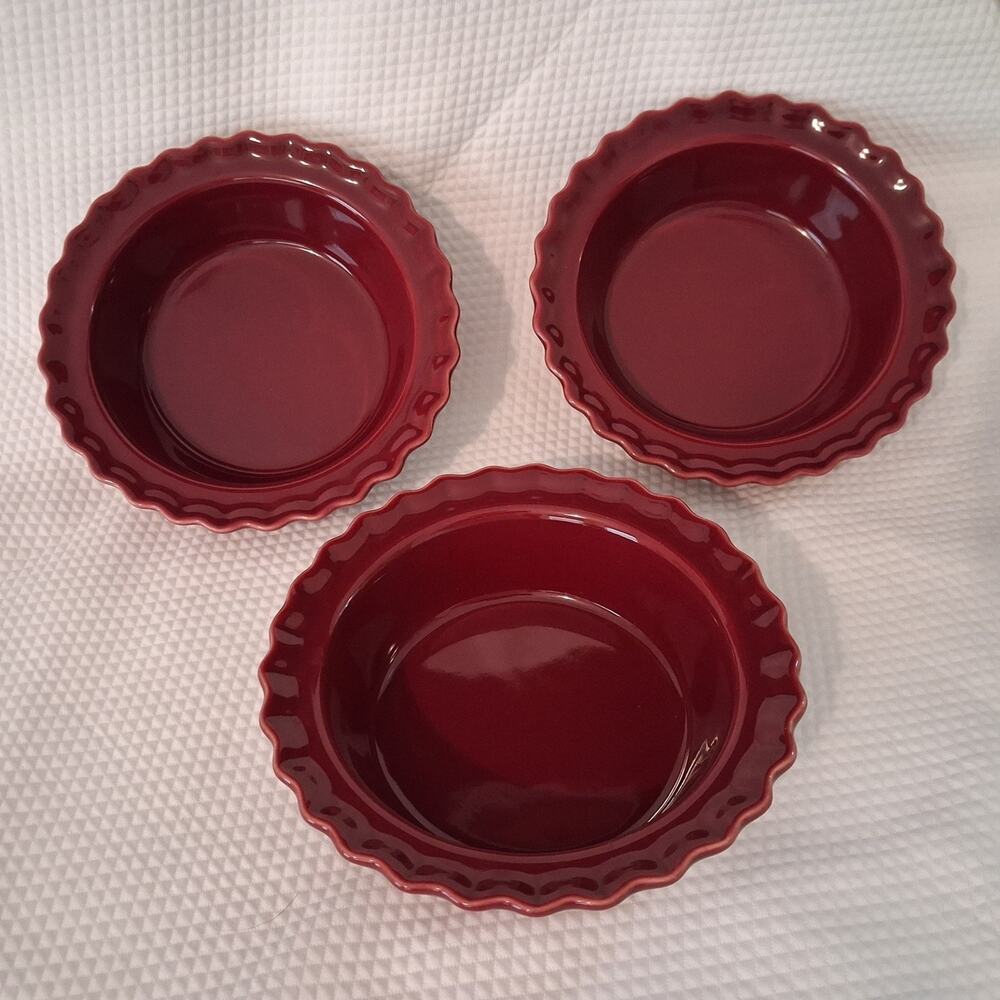 3 CHANTAL 5" x 1.5” (1.5 C) Mini Pie Dishes Stoneware Pie Plates Pan 93-PD13